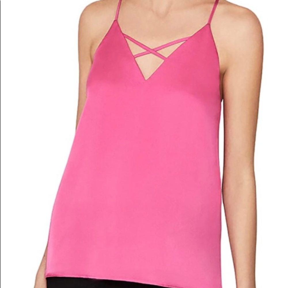 BCBG MAX AZRIA WOMENS LACE-UP SLEEVELESS BLOUSE